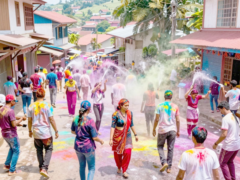 रंगहरुको महान पर्व फागू पूर्णिमा होली आज पहाडी जिल्लामा मनाइँदै