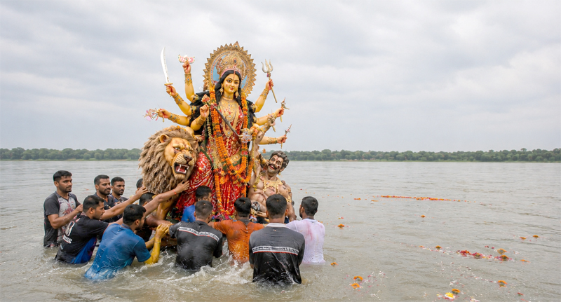 बडादशैं तथा नवरात्रिका अवसरमा स्थापित दुर्गा प्रतिमाहरू विसर्जन